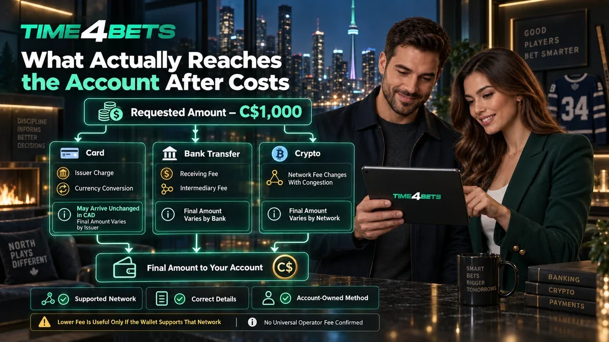 Breakdown of net payout amounts arriving after card, bank and crypto transaction fees