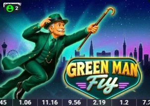 Time4Bets Green Man Fly crash multiplier slot game